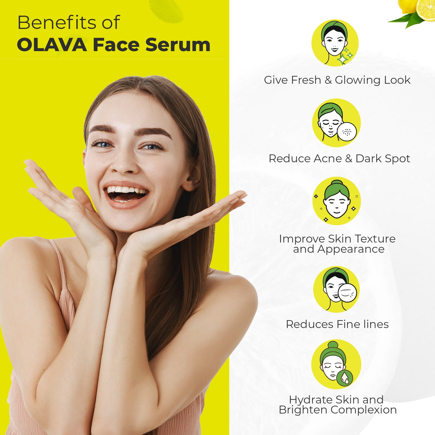 Olava Naturals Vitamin C Serum - 20% Vitamin C Face Serum - Skin Brightening Vit C Serum for Men & Women - Non Irritating - 30ml